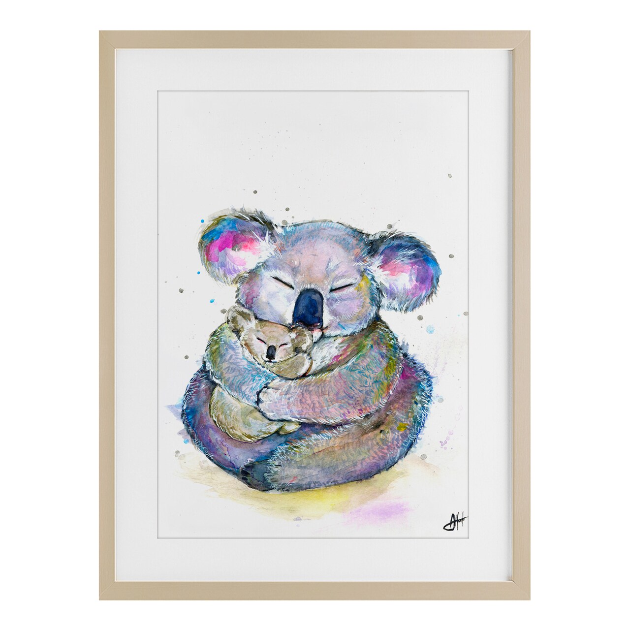 Stupell Industries Cuddly Koalas Wildlife Framed Print Under Glass, design by Marc Allante